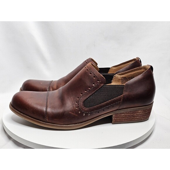 Korks By Kork Ease Gertrude Distressed Brown Leather Ankle Booties Womens Sz 11M - Picture 1 of 8